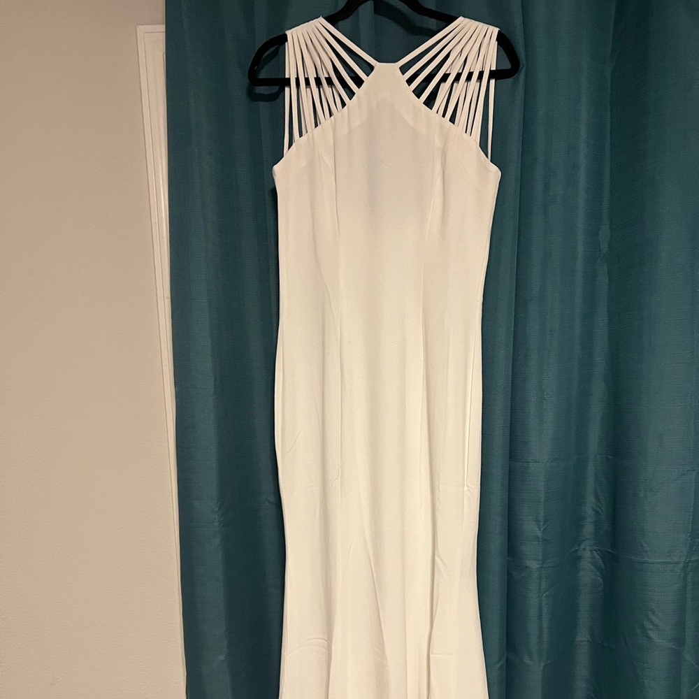 Dress The Population Harlow Crepe Gown, White, M